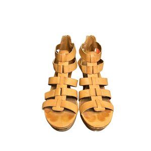 a.n.a. "Ana Massey" Strappy Cork Wedge Sandals - Tan - Size 7M